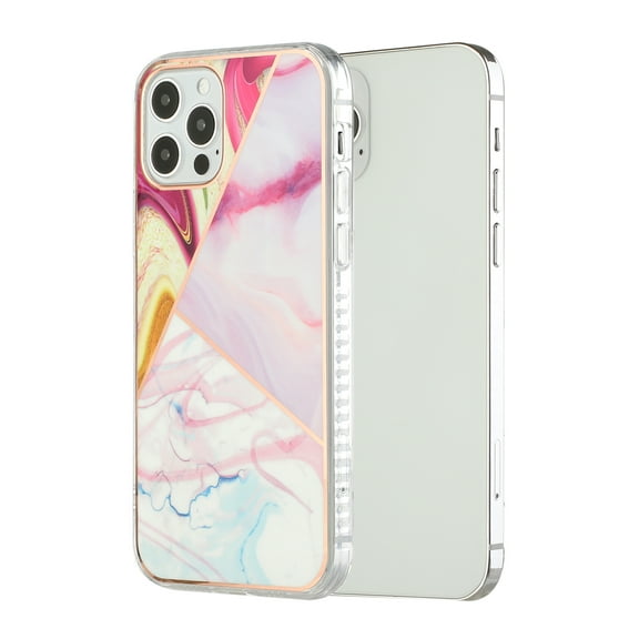 Apple iPhone 11 Phone Case Slim Hybrid Armor Shockproof Impact [Shock Absorption] Rubber Dual Layer Rugged Protective Hard TPU Sparkle Purple Gray Marble Marbling Cover for Apple iPhone 11 / 6.1"