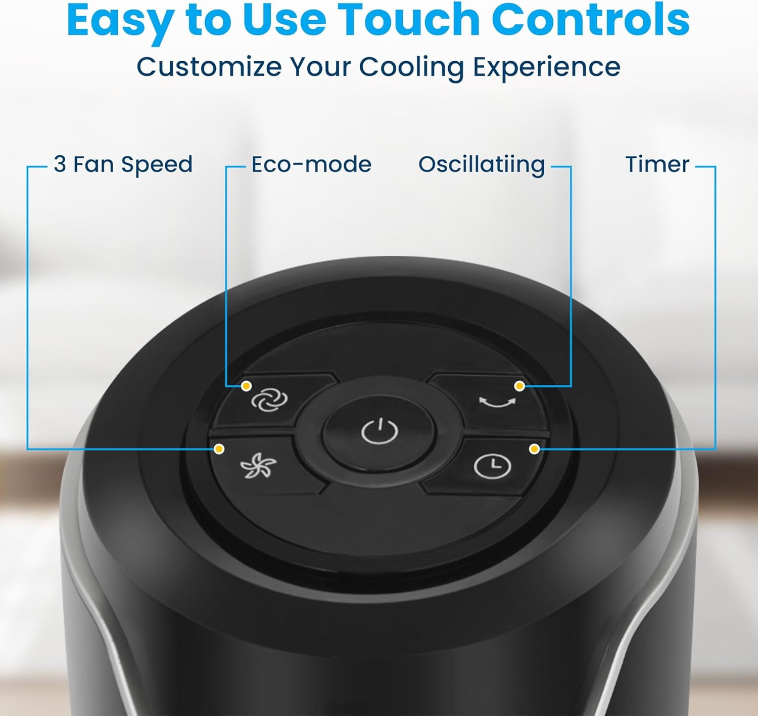 Senville Tall Slim Oscillating Tower Fan with Remote Control