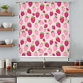 thumbnail image 5 of Red Pink Strawberry Sheer Curtains 54 Inches Long, Pink Lovely Summer Spring Fruit Light Filering Curtains, Breathable Simi Curtain Privacy Drapes for Kitchen Bathroom Small Window Treatment, 5 of 9