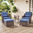 thumbnail image 2 of Bellefurn Luxury Outdoor Swivel Chairs Set of 2 with 6 inch Thick Cushions,Patio Wicker Swivel Rocking Chairs with Ottomans Patio Furniture Chairs Set for Balcony,Porch,Garden, 2 of 10