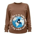 thumbnail image 3 of Hxshgdsn Spring Womens Maternity Pullover Tops Long Sleeves Pregnancy Sweatshirts Crew Neck Funny Tops With Graphic Printed Coffee M, 3 of 6