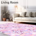 thumbnail image 2 of ODIKA 5'x7' Machine Washable Non-Slip Area Rug, Tulle Inspired Christmas Tree Skirt with Layered Petal Design High Traffic Rug, Pink, 653555, 2 of 7
