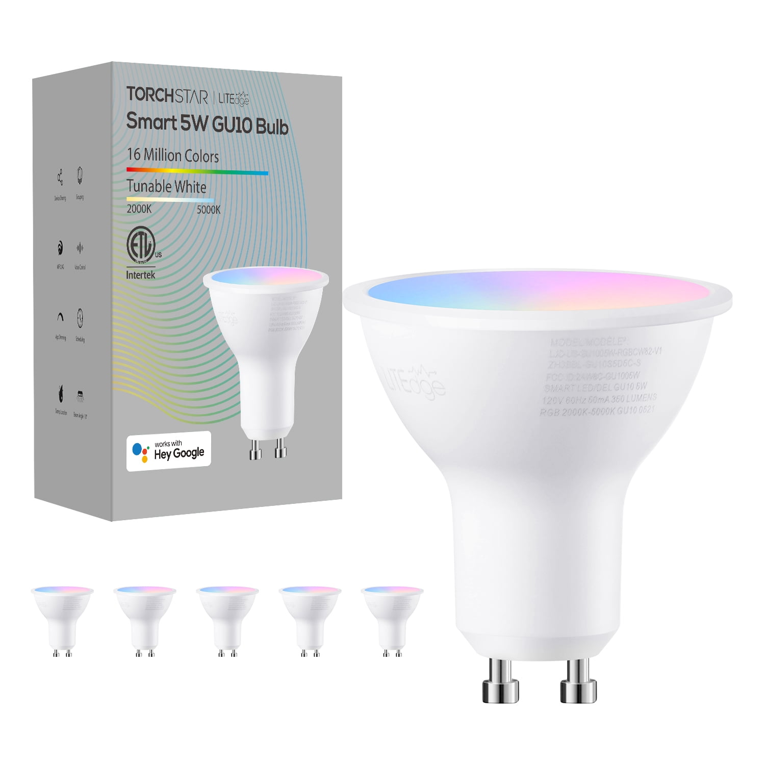 Buy TORCHSTAR GU10 Smart Spot Light Bulbs, WiFi & Bluetooth, Work with