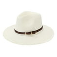 thumbnail image 1 of Sombrero de paja de verano con cinturón trenzado - Sombrilla plegable para viajes y jardinería, 1 of 3