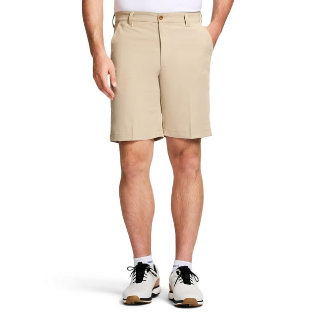 Shorts de golf IZOD para hombre, Micro Poliéster clásico, caqui, talla 34