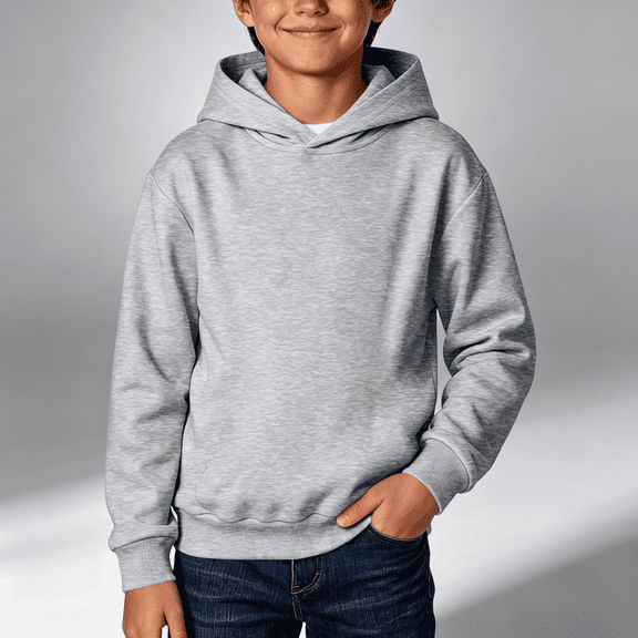 NEBWOAK Toddler Boys Cotton Hooded Pullover Sweatshirt Long Sleeve Gray,Size 3-4T