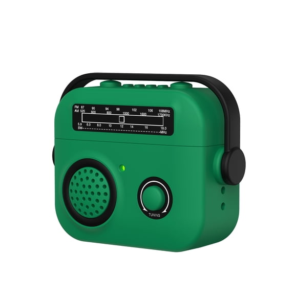 ELEHOLD Case for AirPods 3rd Gen (2021), Unique Radio Style Silicone Earbud Case, Shockproof Protective Cover with Handle,Green