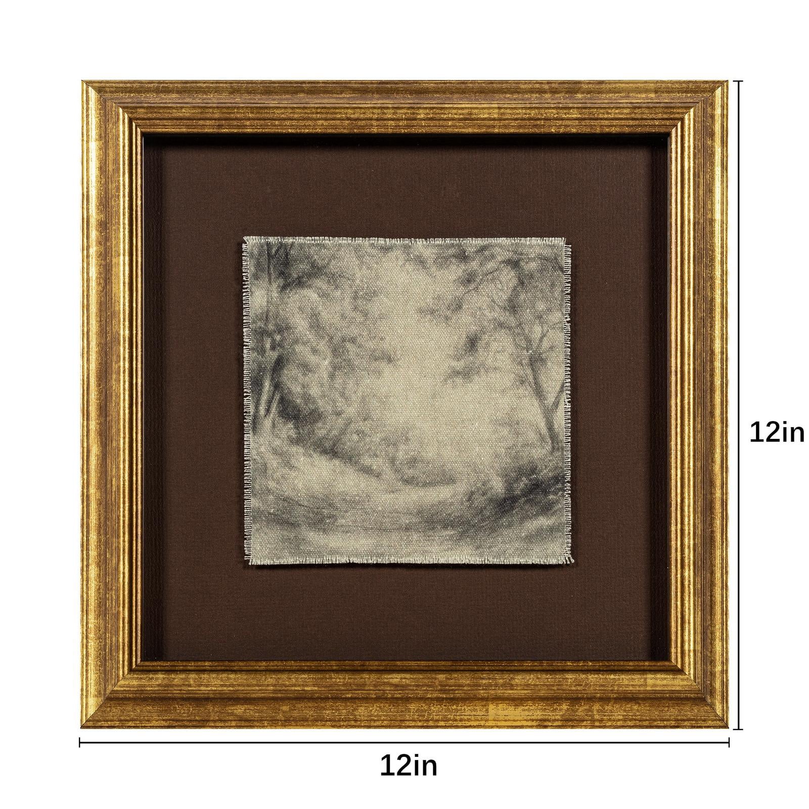 My Texas House Sepia Canopy Square 12x12 Framed Wall Art