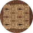 thumbnail image 1 of Ahgly Company Indoor Round Oriental Brown Industrial Area Rugs, 8' Round, 1 of 4
