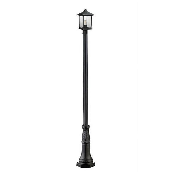 1 Light Outdoor Post Mount Lantern In Seaside Style 13 Inches Wide By 109.75 Inches High Z-Lite 531Phmr-518P-Bk