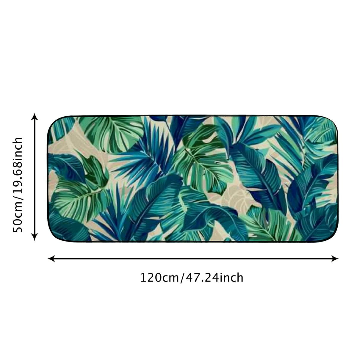 Qinduosi Welcome Green Tropical Leaves Doormat Indoor Outdoor Patio Door Mats Non-Slip Entrance Mat for Home,Outside Entry,Yard,Floor,Patio 19.68*47.24 in