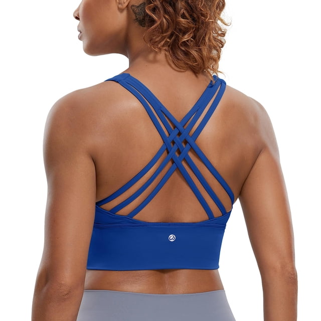 Sostén CRZ YOGA Sensación Desnuda Sin Aros Acolchado con Tirantes Azul M