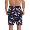 thumbnail image 3 of Kdxio Retro Rabbit Flower Print Mens Sleep Shorts Bottoms Soft Comfy Pajama Wear Pants with Drawstring Pockets, 3 of 7