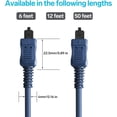 thumbnail image 6 of Steren 3ft Blue Toslink Digital Optical Audio Cable - Pristine Sound Quality for Your Home Theater and Audio Systems, 6 of 10
