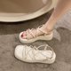 thumbnail image 1 of Sandalias de tacón transparente para mujer, zapatos cómodos para mujer, zuecos, zapatos cruzados de cuña, sandalias de plataforma de gladiador para niñas medianas de verano 39 Gao Jinjia LED, 1 of 2