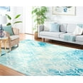 thumbnail image 3 of Safavieh Dip Dye Leighton Geometric Wool Area Rug, Turquoise/Ivory, 8' x 10', 3 of 12