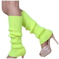 thumbnail image 2 of Penkiiy Leg Warmers for Women Girls 80s Ribbed Leg Warmer for Neon Party Knitted Fall Winter Sports Socks Leg Warmers for Women Yellow, 2 of 4