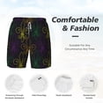 thumbnail image 5 of Lsque Mens Swim Trunks Mardi Gras Carnival Pattern - Bathing Suit Compression Liner - Beach Swim Shorts Swimwear - (S-3XL) - Stretch Quick Dry -X-Large, 5 of 9