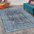 thumbnail image 2 of Vintage Decorative Rug, Jacobean Inspired Floral Swirls and Bohemian Details Earth Tones Pattern, Quality Carpet for Bedroom Dorm and Living Room, 6 Sizes, Sea Blue, by Ambesonne, 2 of 4