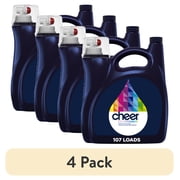 (4 pack) Cheer Liquid Laundry Detergent, HE Compatible, 154 fl oz, 107 Loads
