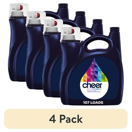 (4 pack) Cheer Liquid Laundry Detergent, HE Compatible, 154 fl oz, 107 Loads
