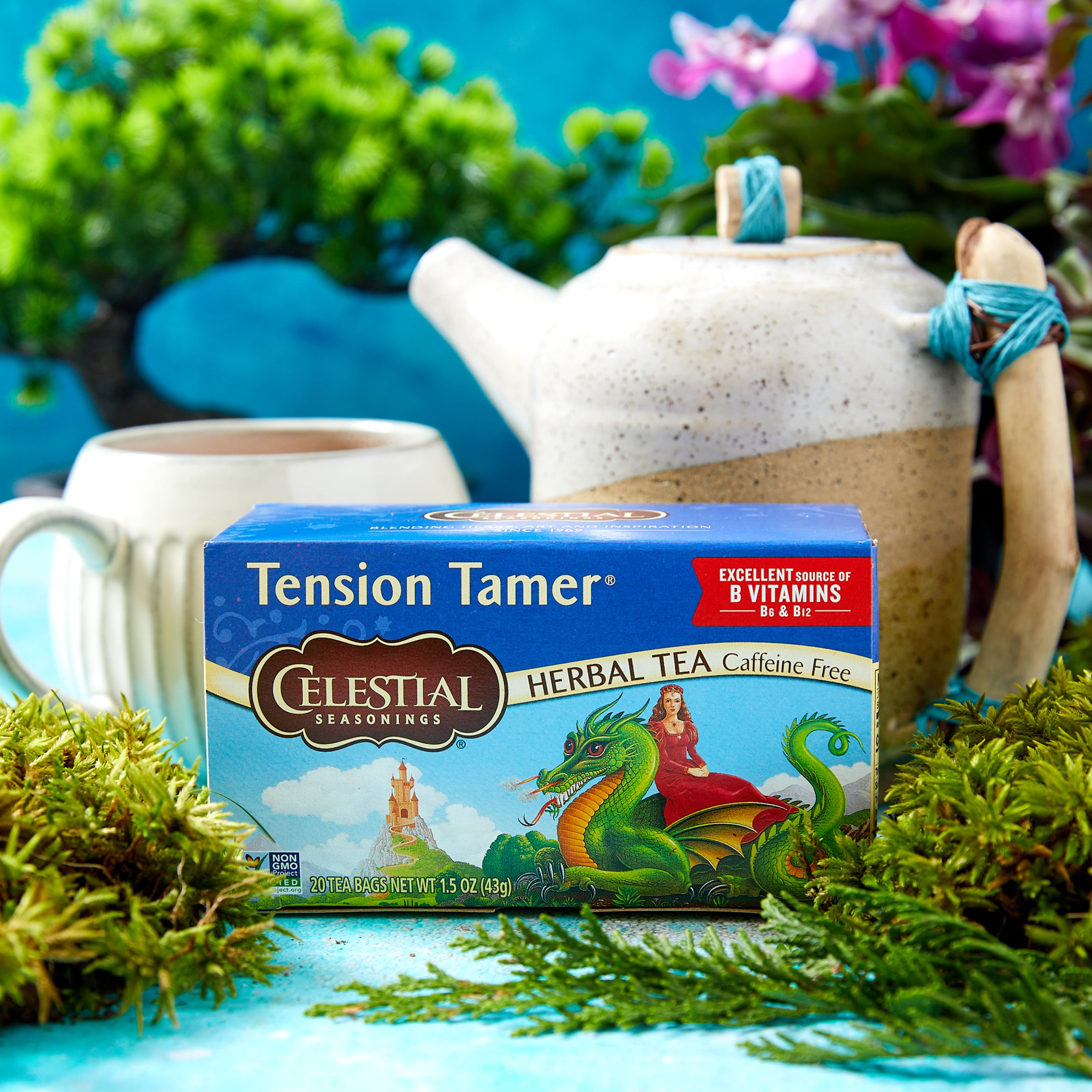 (3 pack) Celestial Seasonings Tension Tamer Caffeine-Free Herbal Tea Bags (20 Count)