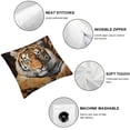 thumbnail image 4 of COMIO Tiger Print Pillow Cover for Sofa Couch Chair,Wild Animal Fur Single Pack Throw Pillow Case Cover,Photography Tiger Skin Print Luxury Cushion Cover Room Decor,2pc, 4 of 6