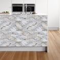 thumbnail image 5 of 2 Rolls Marble Wallpaper Borders for Mirror Frame Border Contact Paper for Bathroom Marble Frame Stickers for Wall Decor Vinyl Waterproof Peel and Stick Wallpaper Border,4"x95", 5 of 7