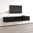 thumbnail image 2 of Leaf 01 TV Stand for TVs up to 80", Mid-Century Modern High Gloss 71" Entertainment Center, TV Media Console with Storage Cabinets, 2 of 5