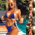 thumbnail image 2 of Ensemble de Bikini Micro Sexy pour Femmes Été Plage String à Nouer sur le Côté, 2 of 4