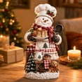 thumbnail image 5 of MInHoues Christmas Snowman Tabletop Figurine, Cute Resin Winter Holiday Ornament for Home Office Decor, Festive Snowman Decoration for Mantel Shelf, 5 of 6