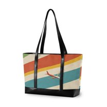 FORMRS Laptop Tote Bag for Women with 15.6" Computer Compartments Handbag, Colorful Plane