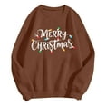 thumbnail image 5 of Jkety Fall Sweatshirts for Women Women Christmas Fleece Sweaters Long Sleeve Fuzzy Sweatshirts Holiday Graphic Shirts Brown,L, 5 of 6