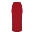 thumbnail image 4 of Tennis Skirts for Women Summer Skirt Classic Solid Color at the Waist with Slit Long Length for Daily Travel Red XL, 4 of 5