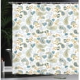 thumbnail image 3 of Ambesonne Paisley Shower Curtain, Bohemian Rose Buds Print, 69"Wx70"L, Khaki White, 3 of 4