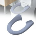 thumbnail image 2 of 1 Toilet Seat Cover Thicker Bathroom Soft Toilet Seat Cover Warmer Stretchable Elongated Toilet Seat Washable Easy Installation Comfortable Cushioned Toilet Lid All Oval Toilet, 2 of 9