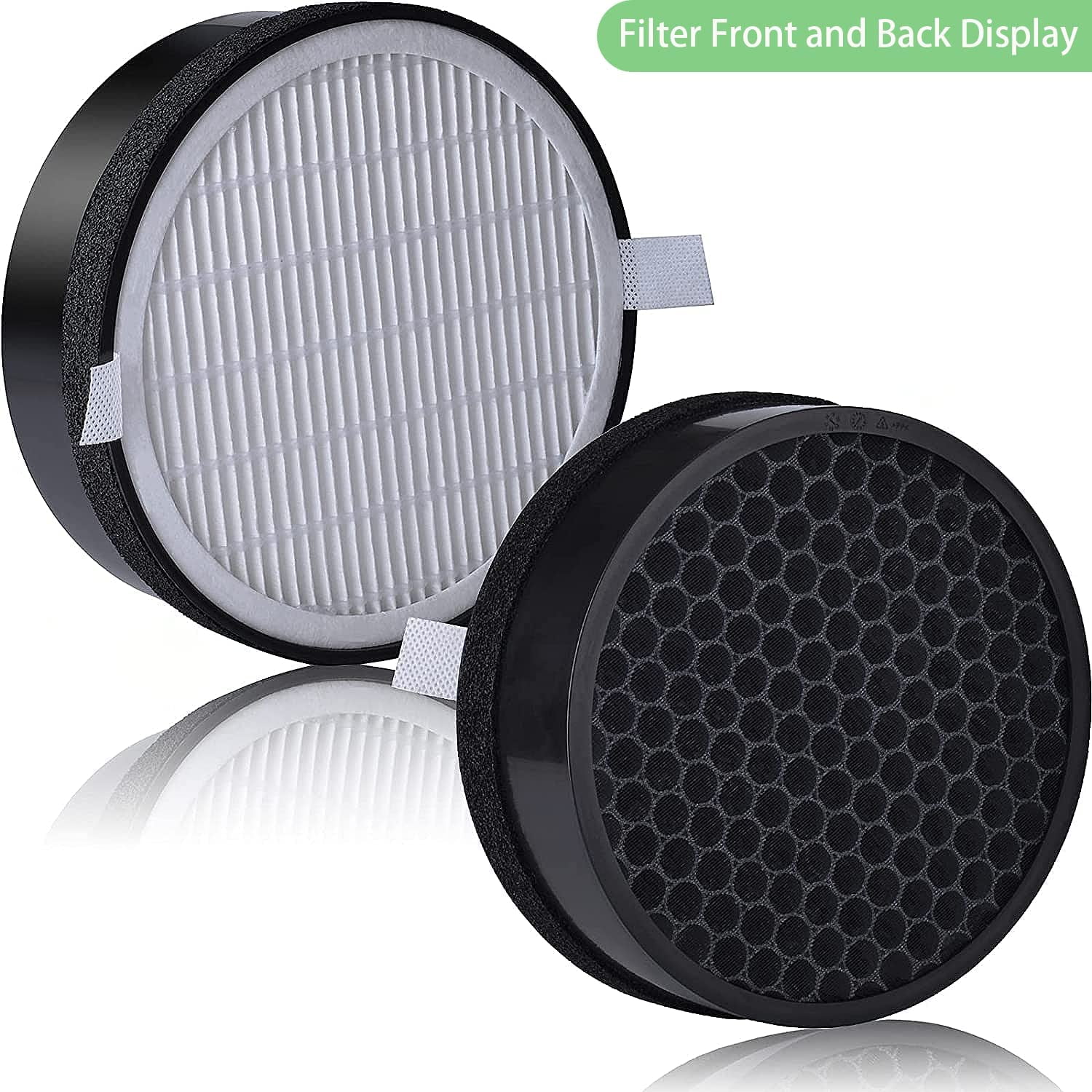 for LEVOIT LV-H132 Replacement Filters, Compatible with LV-H132 3-in-1 Nylon Pre-Filter, High-Efficiency Activated Carbon True HEPA Filters, Part LV-H132-RF, 2 Pack