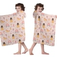 thumbnail image 4 of Princess Carriage Pattern Hooded Bath Towel，50"x30" for Ages 3 To 12 Kids, Quick Dry Lightweight Soft Microfiber Hood Beach Towel Cover Up for Kids, 4 of 7