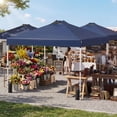thumbnail image 4 of Gymax 10x10 FT Pop Up Canopy Tent 1-Person 1-Button Push Instant Setup Heavy Duty Frame Silver-Coated Top Portable Gazebo w/ 4 Sandbags Blue, 4 of 10