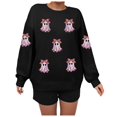 thumbnail image 4 of Duqingm Womens Halloween Sweatshirt Crewneck Cute Ghost Graphic Long Sleeve Fleece Pullover Sweatshits Oversized Fall Outfits,XL, 4 of 5
