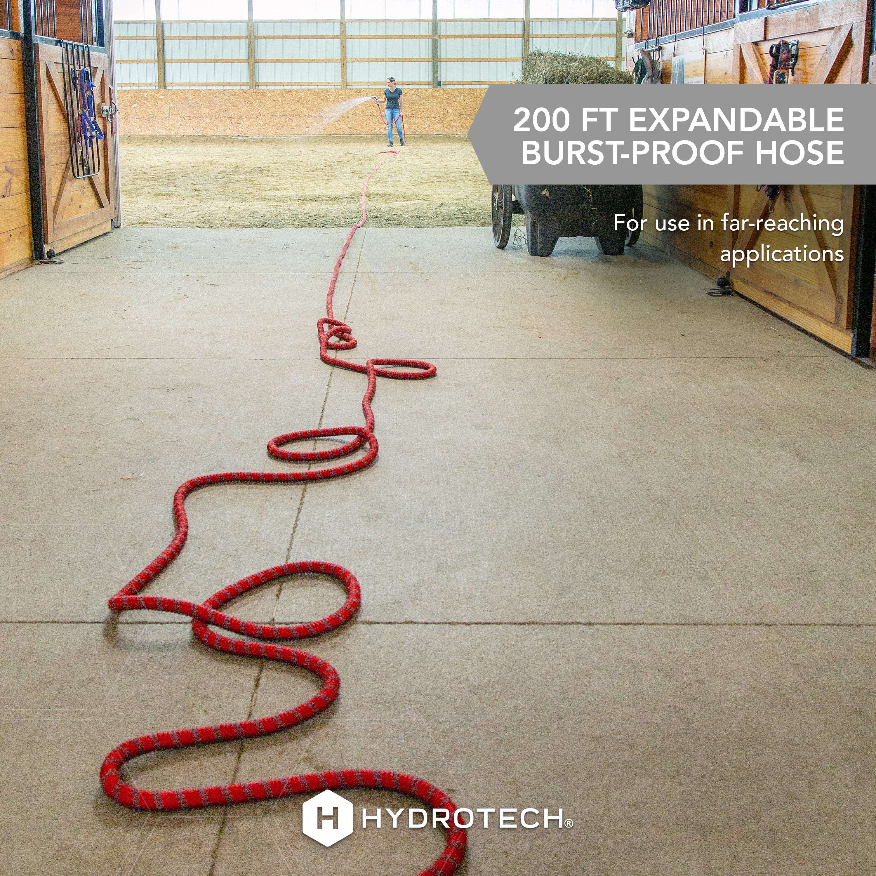 HydroTech Pro Series 3/4" x 200ft Expandable Garden Hose - Kink-Free, 2x Flow, Lightweight