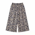thumbnail image 2 of XXWXYD Girl's Floral Print Elastic Waisted Pants Lightweight Flowy Palazz𝗈 Trousers Fashion Wide Leg Baggy Pant Beach Streetwear Girls Back-to-School Wide Leg Pants, 2 of 5