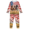 thumbnail image 5 of DISNIMO Horse American Flag Pajamas for Kids Girls 11-12 Kids 2 Piece Pjs Long Sleeve and Pants Pj Sets Elastic Waist Long Top Girls Cute Sleep Wear Soft Pj Sets, 5 of 7