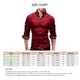 thumbnail image 5 of Camisa de manga larga color vino tinto, solapa de color puro, corte ajustado, transpirable y cómoda para el trabajo o viajes de negocios, talla 3XL, 5 of 5