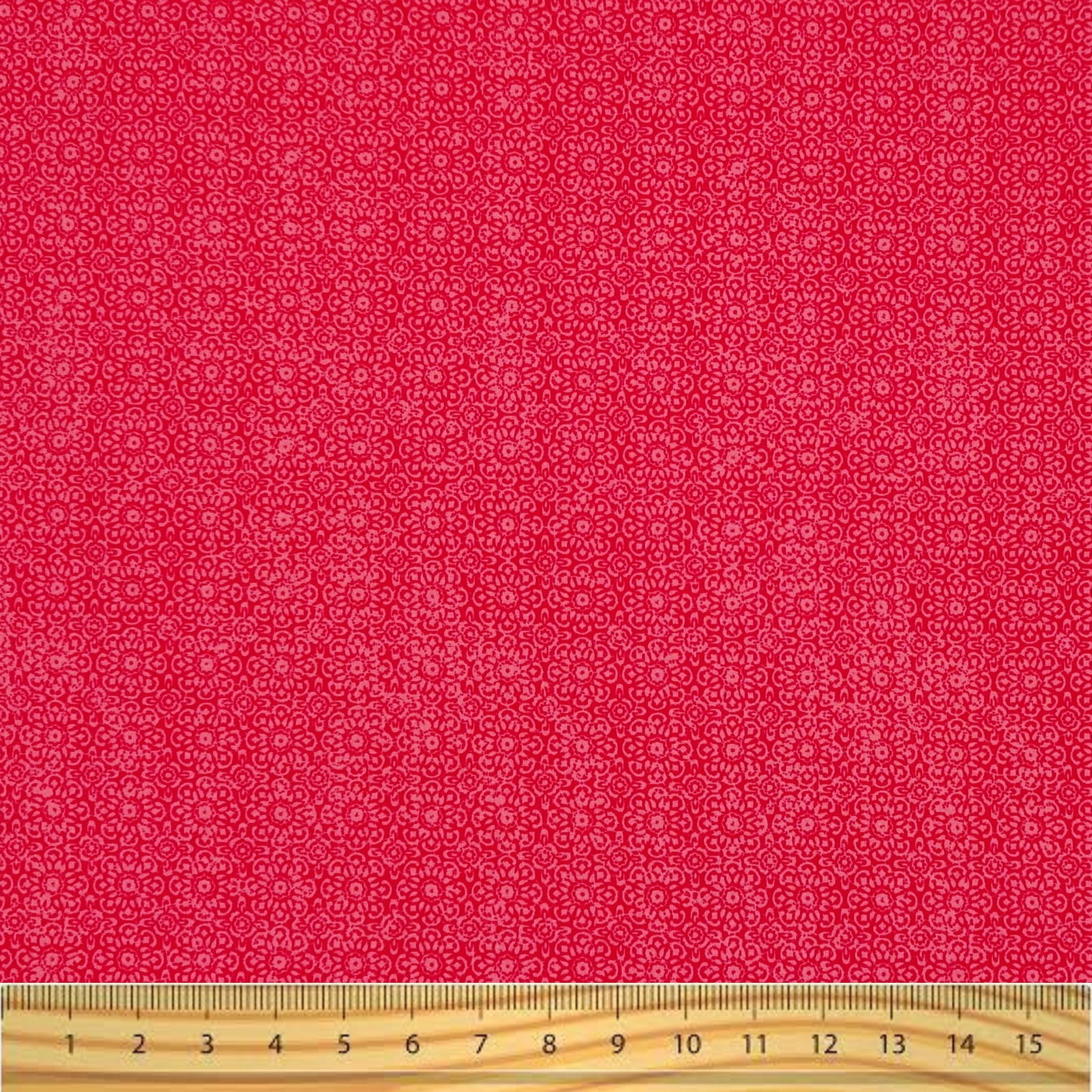 Waverly Inspirations 1 Yard Cut 100% Cotton Texture Medallion Print Fabric, Poppy Red, 44" Wide for Quilting & Sewing