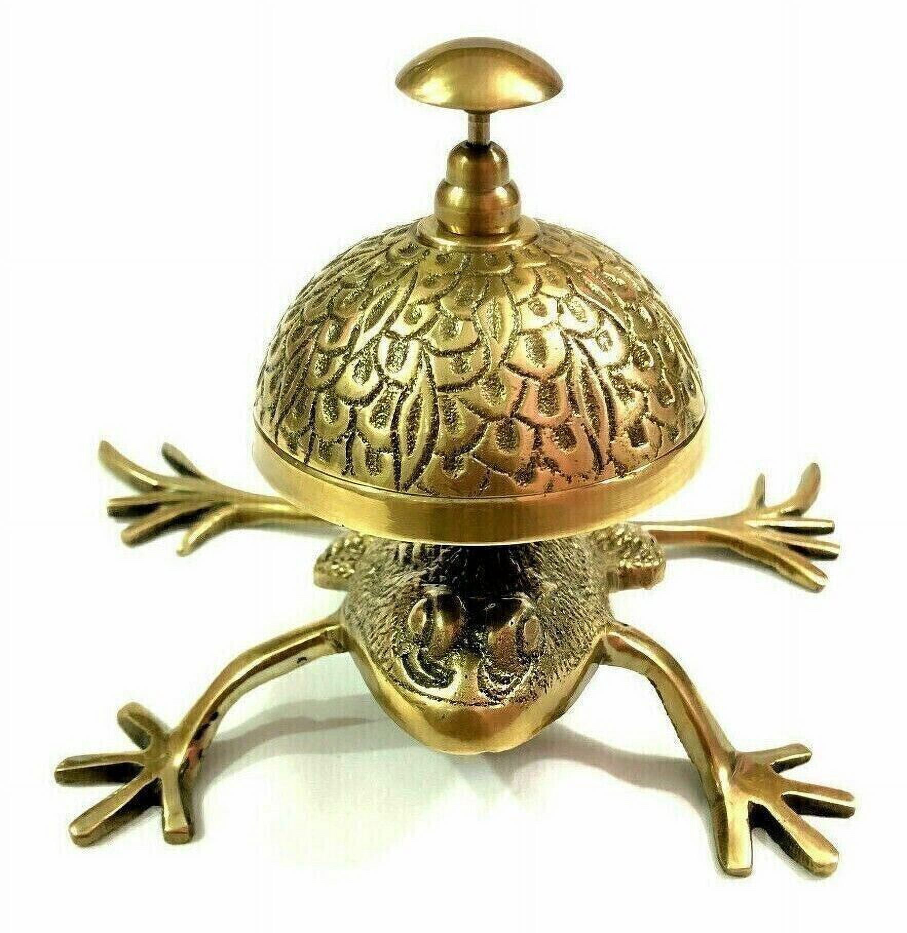 Antique Brass Frog Bell Hotel Counter Reception Desk Bell Decor Nautical Gift