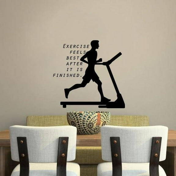 Exercise Feels Best After Fitness Workout Success Motivation Quotes Wall Decal Fitness Healthy Lifestyle for Girls / Boys Gym Home Sports Room Decor Vinyl Wall Art Sticker Decoration Size (10x8 inch)