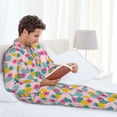 thumbnail image 5 of KLL Pineapple And Leaves Sleepwear Mens Flannel Pajamas,Long Cotton Pj Set, 5 of 7