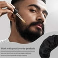 thumbnail image 3 of 3 Pieces Beard Bandana Beard Covers Adjustable Facial Hair Apron Guard Bonnet Mens Bedtime Bib Cap (Black), 3 of 7