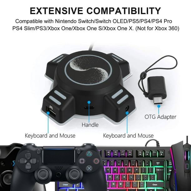 server Stationær kande TSV Keyboard and Mouse Adapter Fit for Nintendo Switch OLED, PS4, Xbox One,  PS4 Pro Slim, PS3 Slim, Portable Game Keyboard Mouse Controller Gamepad  Gaming Mice Converter - Walmart.com